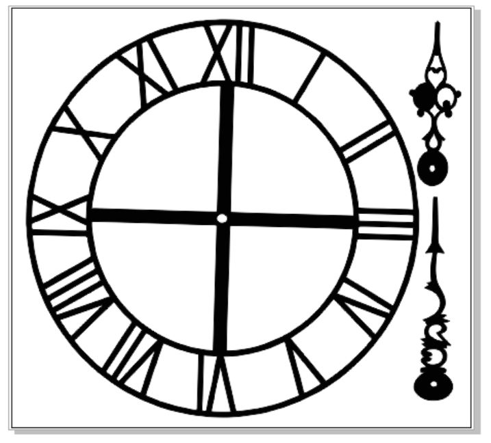 Clock face and hands 150 x 150 mm  vintage min buy 3